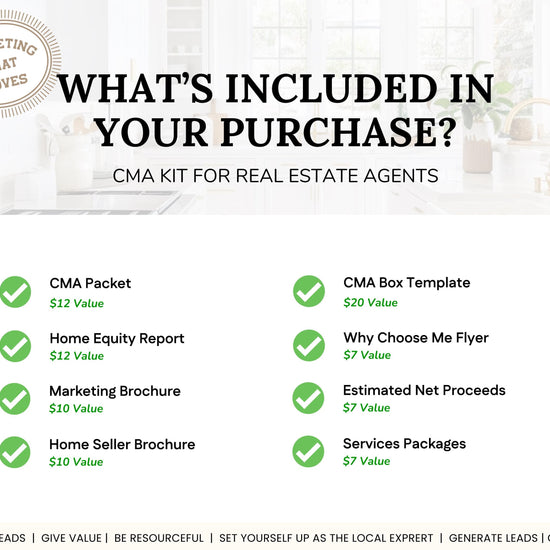 CMA Kit for Real Estate Agents | Real Estate CMA | Listing Presentation| Box Cover | Real Estate Box Template | Custom CMA Box | Home Equity