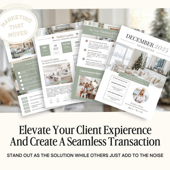 December Real Estate Newsletter | December Newsletter | Real Estate Email Marketing | Winter Real Estate Template | Flodesk | Christmas