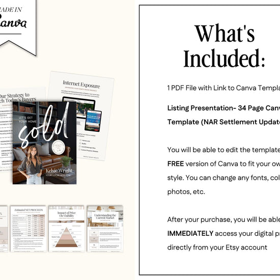 Listing Presentation Template for Real Estate Agents | Editable 40 Page Canva File