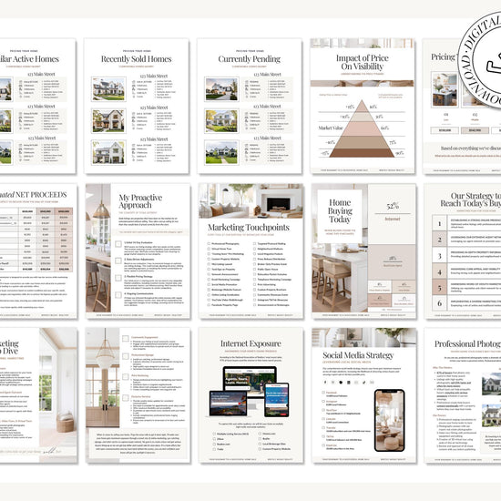 Listing Presentation Template for Real Estate Agents | Editable 40 Page Canva File