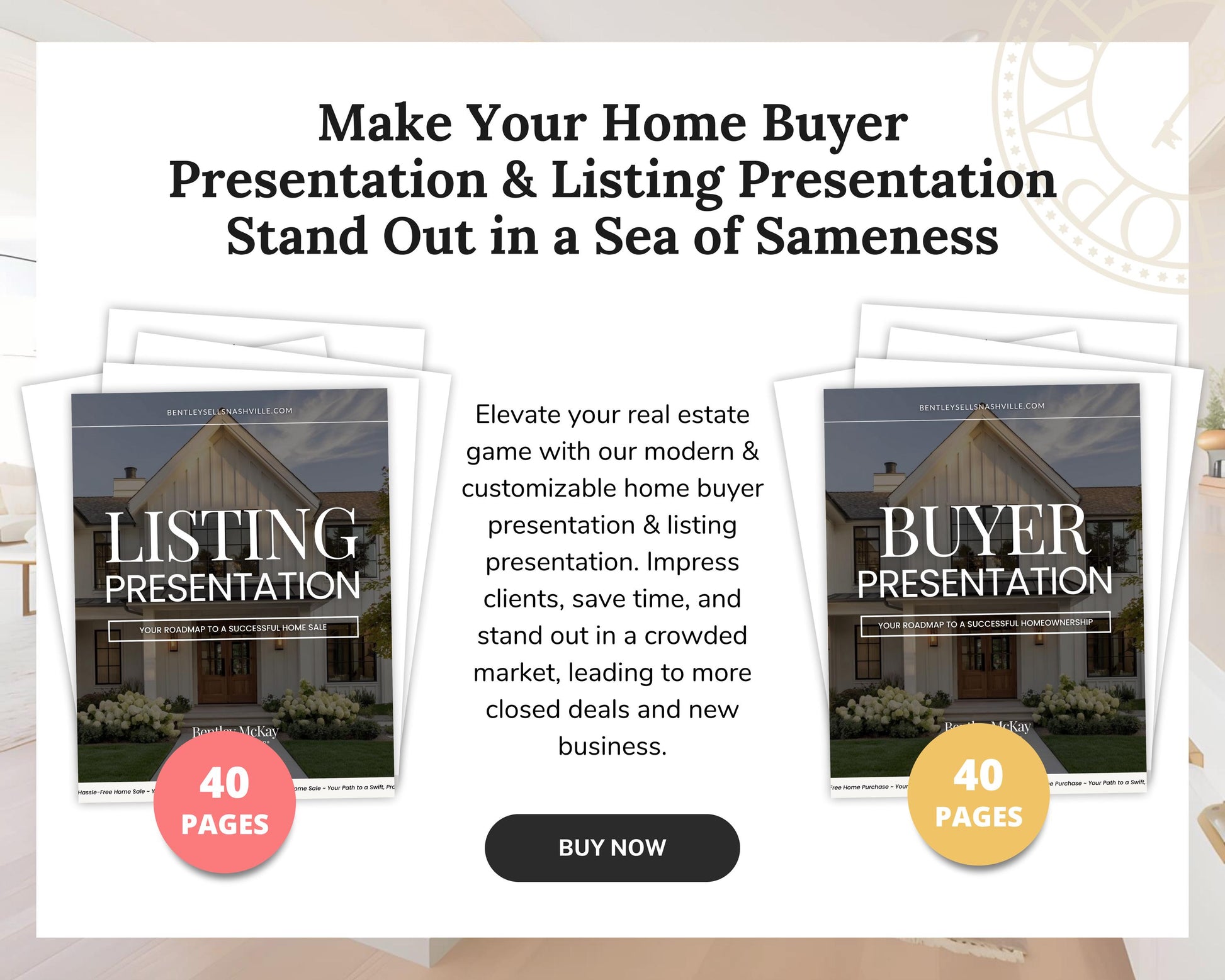 Real Estate Listing and Buyer Presentation Bundle | Home Buyer Guide | Home Seller Guide | Luxury Listing Buyer Seller Consultation 2026