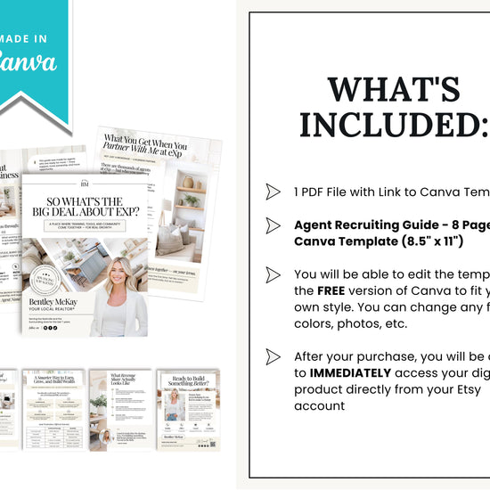Agent Recruiting Guide | Real Estate Template | Brokerage Growth | Canva Template for Agents