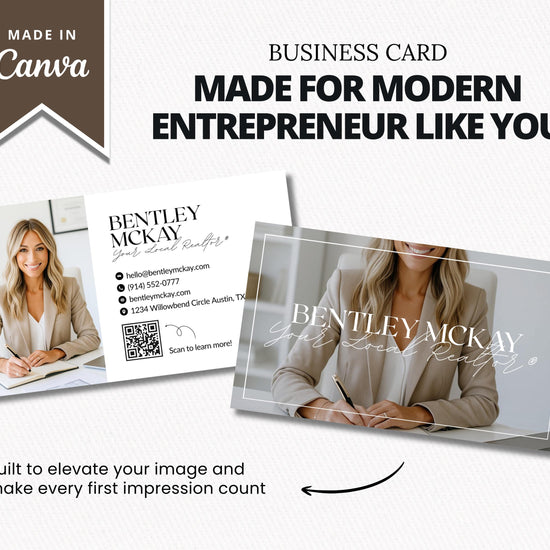 Real Estate Business Card | Editable Canva Template
