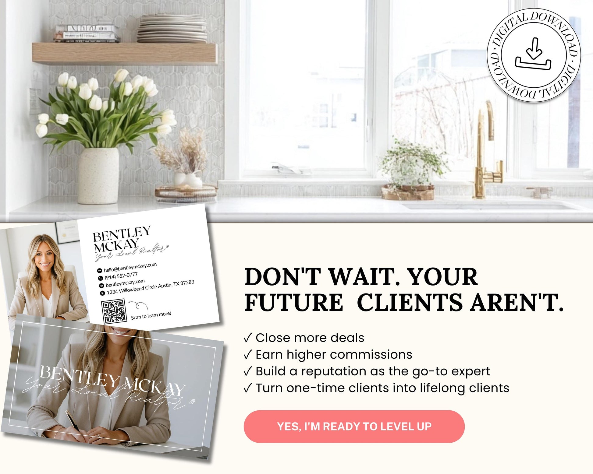 Real Estate Business Card | Editable Canva Template