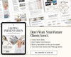 a tablet with the text don't wait, your future client aren't