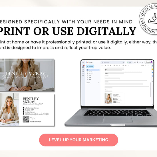 Real Estate Business Card | Editable Canva Template