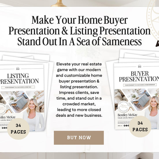 a flyer for a real estate presentation