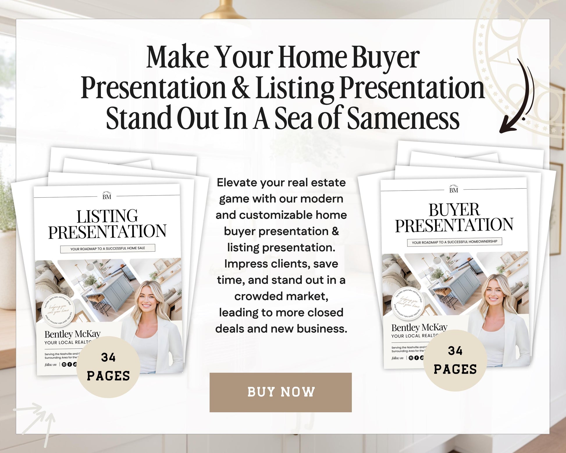 a flyer for a real estate presentation
