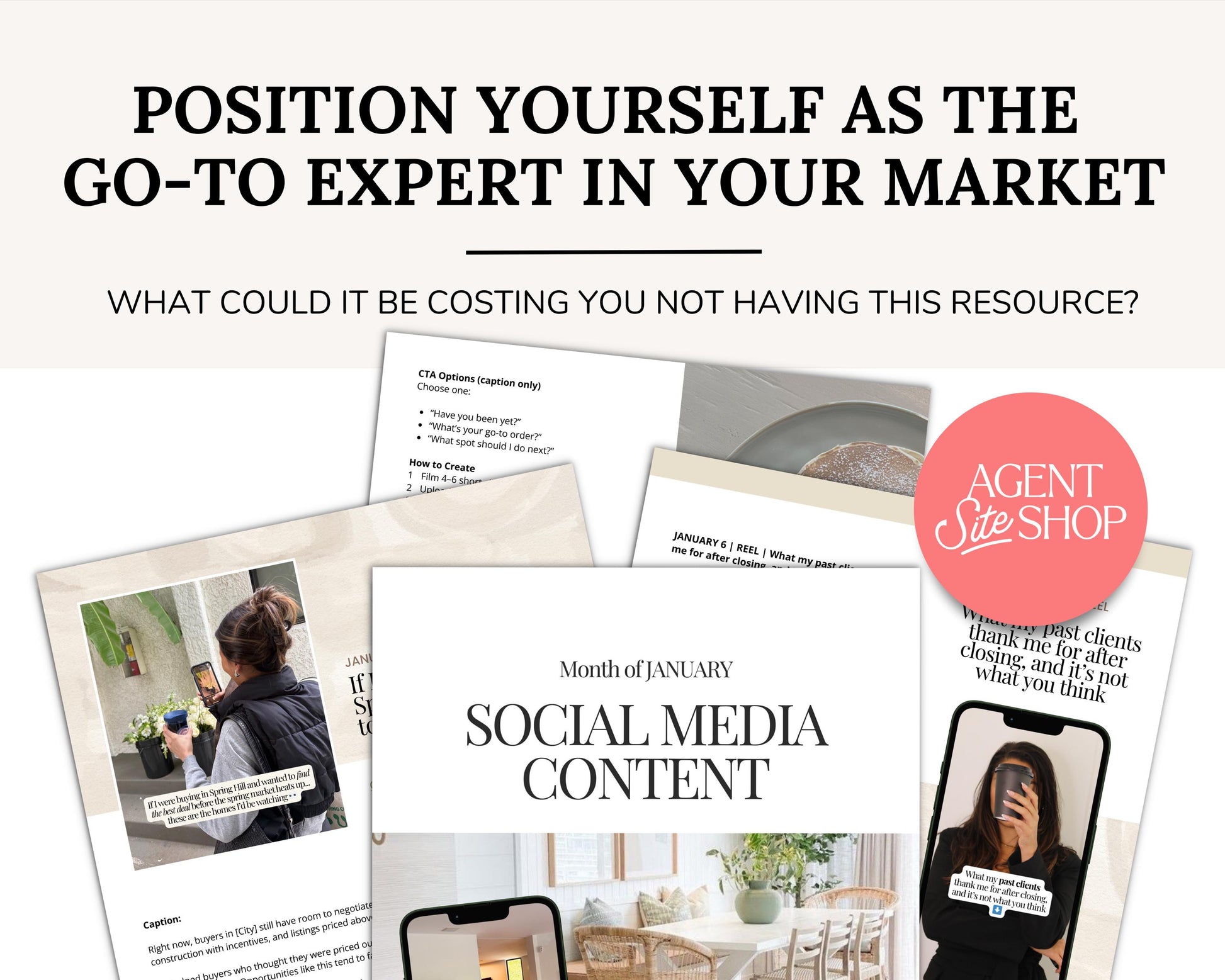 The image is a collage of various images related to marketing and real estate, including a person taking a selfie, a person holding a phone, and a person holding a camera. The collage appears to be a collection of different images that are not directly related to each other, and the text in the image is not clearly visible or legible.