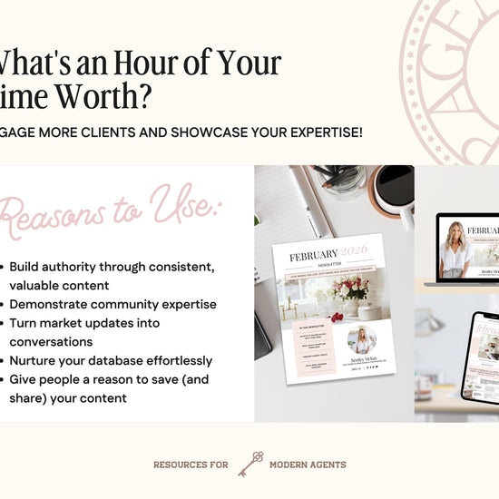 The image is a collage of three different images related to the topic of "What's an Hour of Your Time Worth?". The collage includes a magazine cover, a website, and a smartphone displaying a news article. The text in the image provides reasons for using these resources, such as building authority through valuable content, demonstrating community expertise, and nurturing the database.