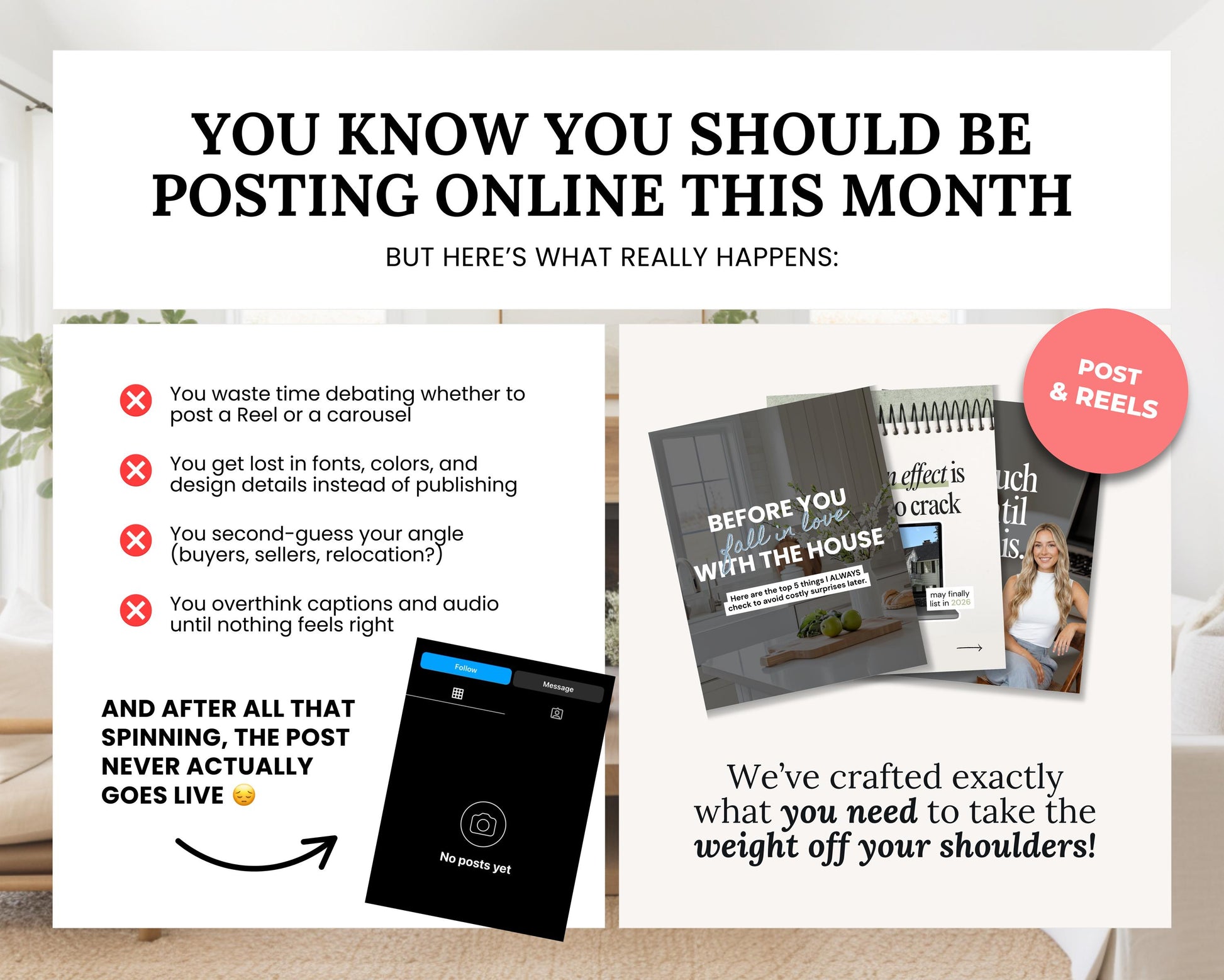 The image is a collage of various elements, including text, a smartphone, and a book, with a focus on the message about online posting.