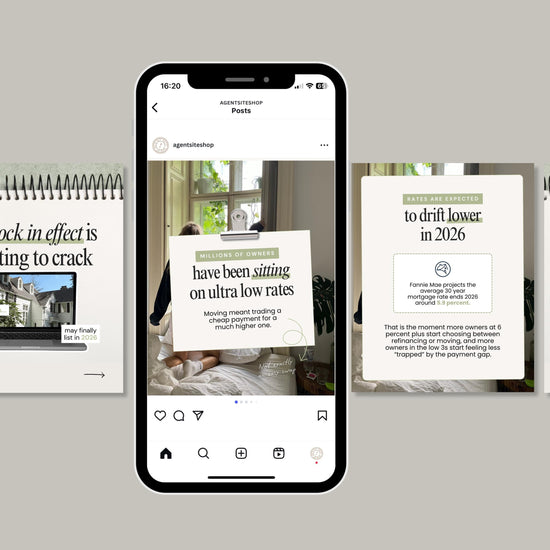 The image is a collage of three images, each with a different caption, displayed on a smartphone screen.