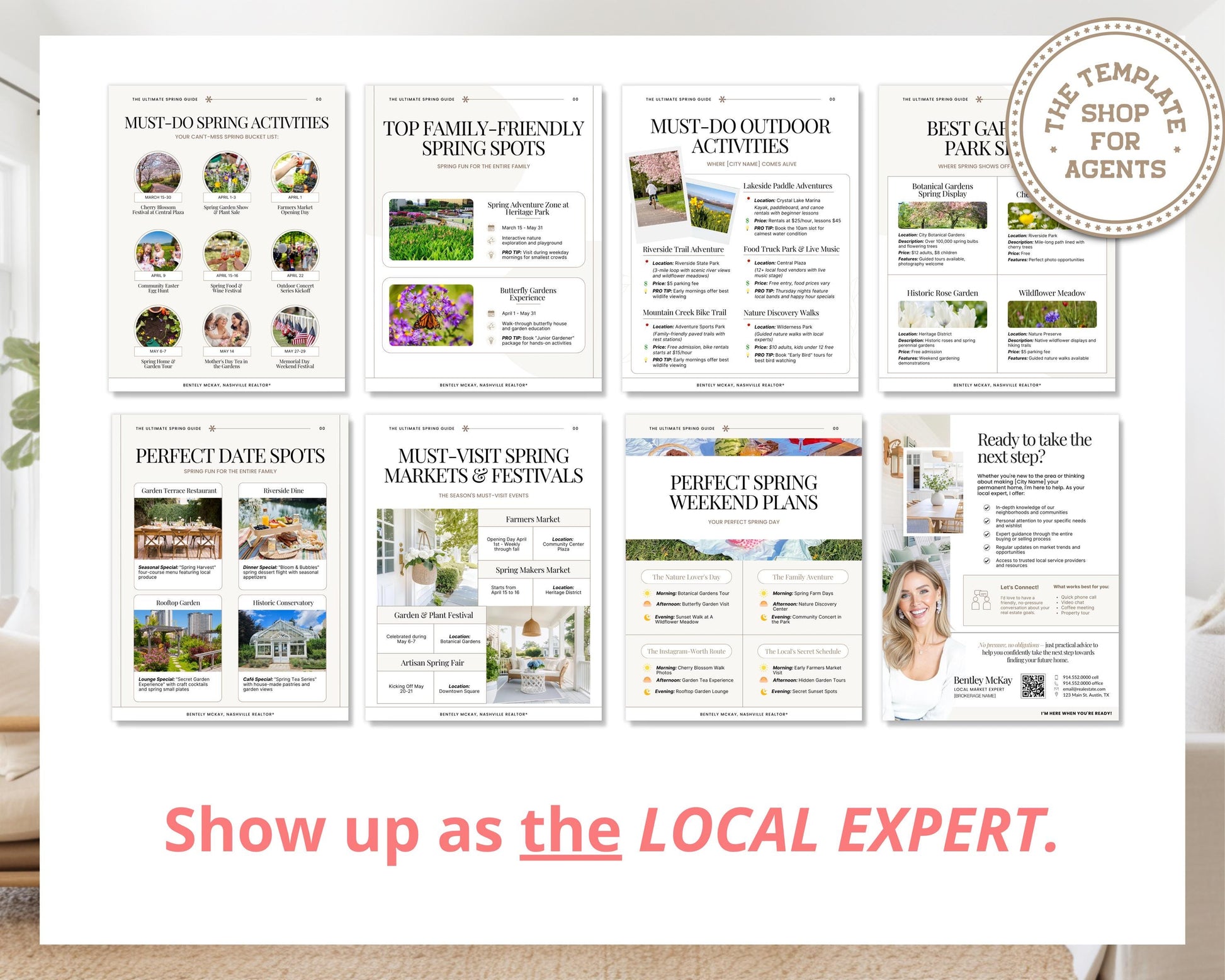 Local Spring Guide Lead Magnet | Real Estate Marketing | Local Guide | Lead Magnets | Spring Lead Generation | Local Community Guide | Canva