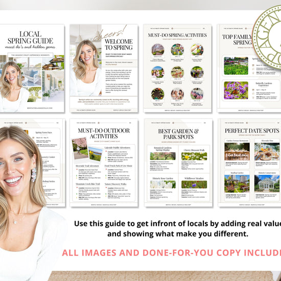 Local Spring Guide Lead Magnet | Real Estate Marketing | Local Guide | Lead Magnets | Spring Lead Generation | Local Community Guide | Canva