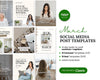 a collection of social media post templates for March, including various layouts and content ideas.