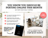 The image is a collage of two images and a text box, with the text box providing information about the benefits of posting online and the collage images depicting various aspects of online content creation.