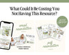 The image is a collage of two images, one showing a mobile phone and the other displaying brochures or flyers. The text asks "What Could It Be Costing You Not Having This Resource?" and includes information about a real estate agent's services, such as an email newsletter and a free download of a brochure.