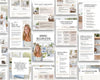 a collage of various real estate-related documents and materials, including brochures, guides, and listings, all related to the spring seller's guide.