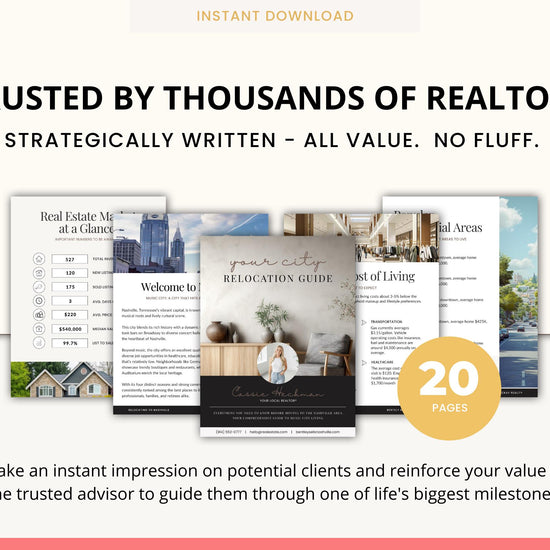 Real Estate Relocation Guide | Relocation Tool | City Welcome Template | Lead Magnet | Community Guide | Local City Guide | Real Estate