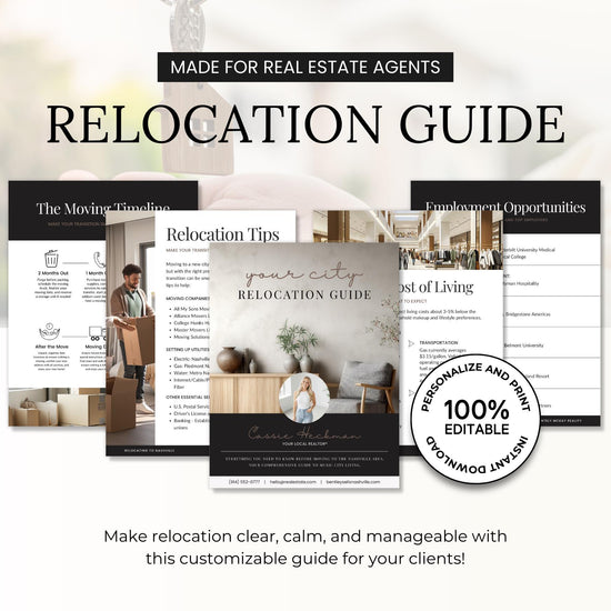 Real Estate Relocation Guide | Relocation Tool | City Welcome Template | Lead Magnet | Community Guide | Local City Guide | Real Estate