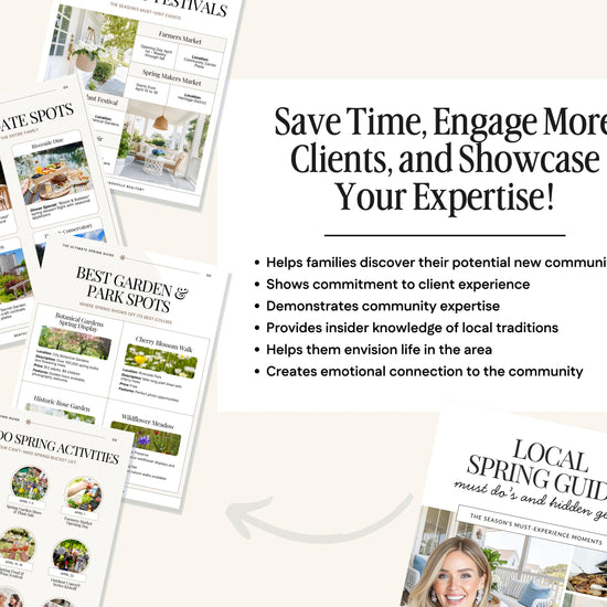 Local Spring Guide Lead Magnet | Real Estate Marketing | Local Guide | Lead Magnets | Spring Lead Generation | Local Community Guide | Canva