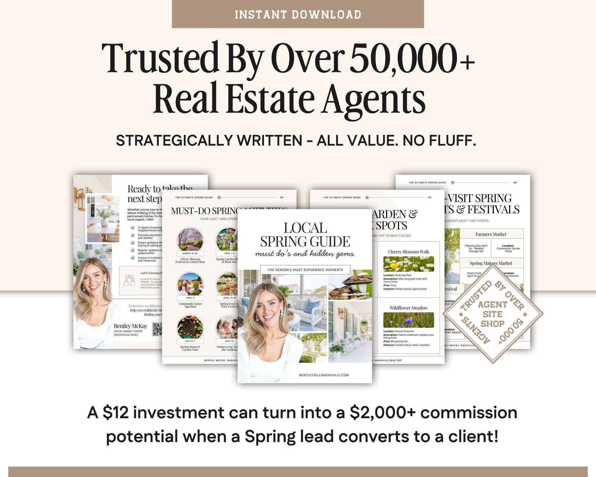 Local Spring Guide Lead Magnet | Real Estate Marketing | Local Guide | Lead Magnets | Spring Lead Generation | Local Community Guide | Canva