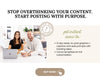 The image is a promotional advertisement for a content creation service, featuring a man and a woman sitting at a table with laptops, smiling and appearing to be engaged in a conversation.