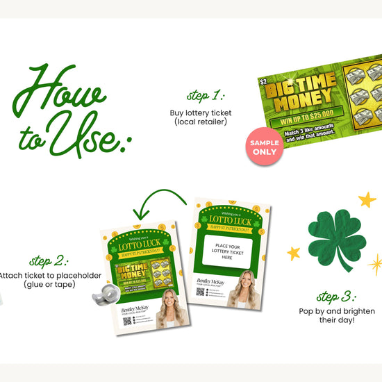 St. Patrick's Day Client Pop By | Real Estate Marketing | St. Patrick's Day Card | Lottery Pop-by | Real Estate Farming | Canva Template