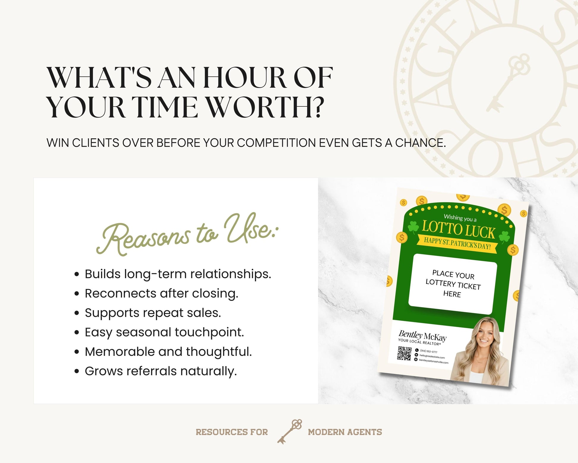 St. Patrick's Day Client Pop By | Real Estate Marketing | St. Patrick's Day Card | Lottery Pop-by | Real Estate Farming | Canva Template