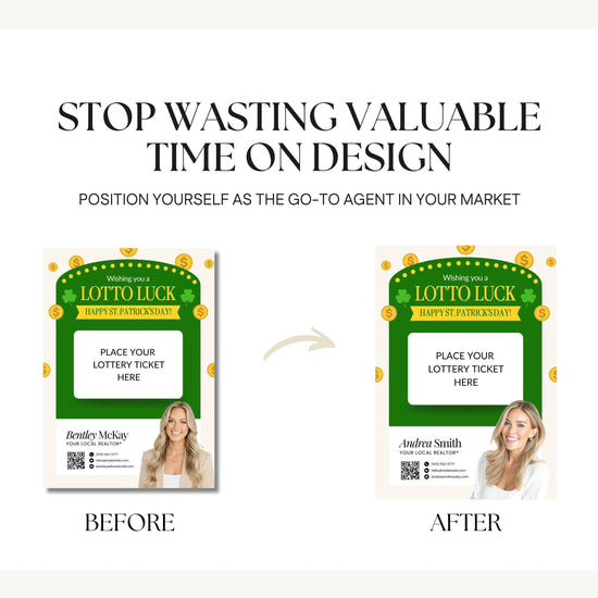 St. Patrick's Day Client Pop By | Real Estate Marketing | St. Patrick's Day Card | Lottery Pop-by | Real Estate Farming | Canva Template