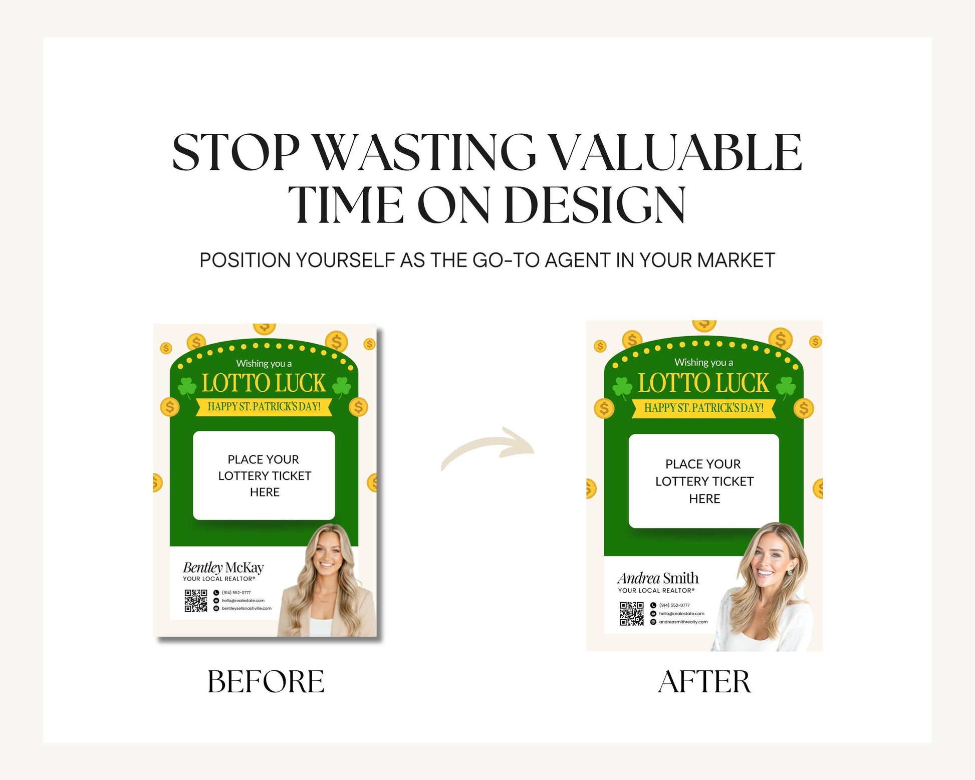 St. Patrick's Day Client Pop By | Real Estate Marketing | St. Patrick's Day Card | Lottery Pop-by | Real Estate Farming | Canva Template
