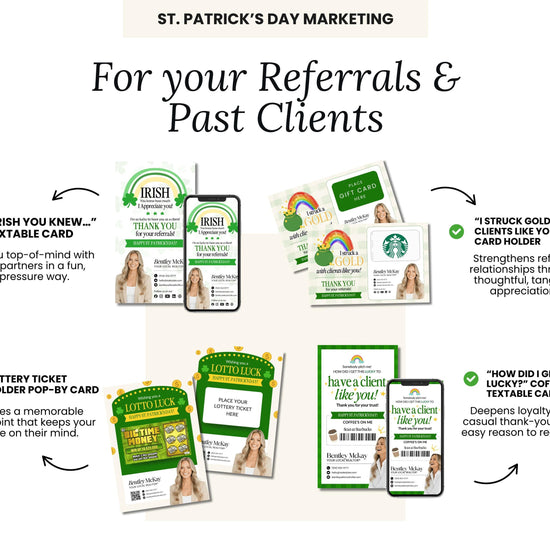 St. Patrick's Day Marketing Bundle | Client Pop By |Real Estate Marketing | St. Patrick's Day Card | Lottery Pop-by |Farming |Canva Template