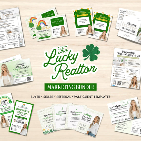 St. Patrick's Day Marketing Bundle | Client Pop By |Real Estate Marketing | St. Patrick's Day Card | Lottery Pop-by |Farming |Canva Template