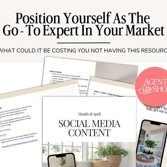 April Real Estate Social Media Content Canva Bundle + Captions | Real Estate Agent Instagram Content | Real Estate Marketing Canva Template