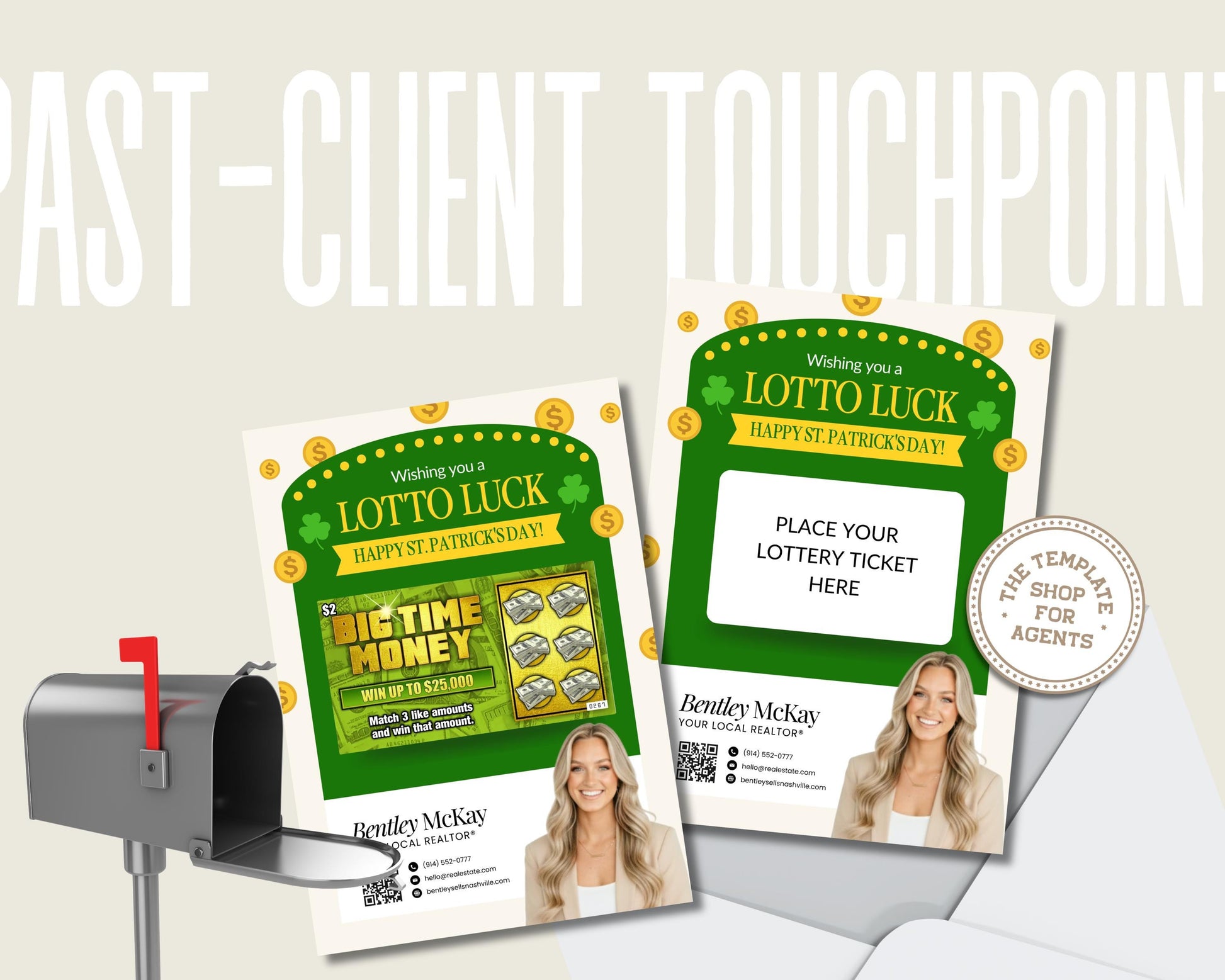 St. Patrick's Day Client Pop By | Real Estate Marketing | St. Patrick's Day Card | Lottery Pop-by | Real Estate Farming | Canva Template