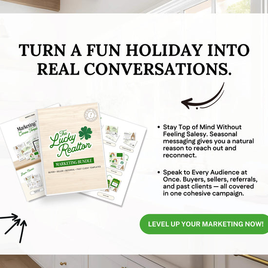 St. Patrick's Day Marketing Bundle | Client Pop By |Real Estate Marketing | St. Patrick's Day Card | Lottery Pop-by |Farming |Canva Template