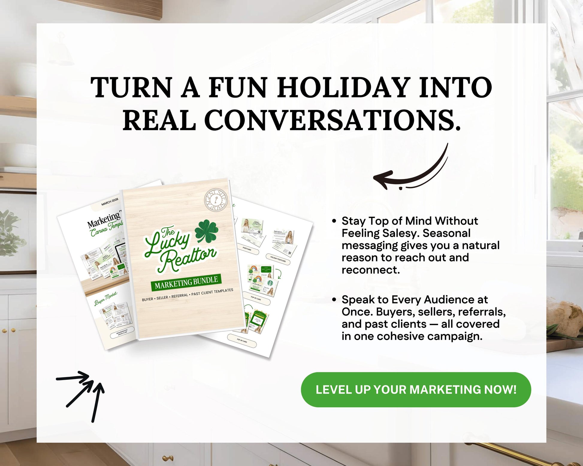 St. Patrick's Day Marketing Bundle | Client Pop By |Real Estate Marketing | St. Patrick's Day Card | Lottery Pop-by |Farming |Canva Template