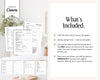 a collage of several blank forms, including a free canvas template and a listing intake form. The forms are printed in black and white, and the image includes a "Made in Canva" logo.