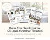 The image is an advertisement for real estate services, featuring a collage of property images and a message encouraging the use of the services to create a seamless transaction.