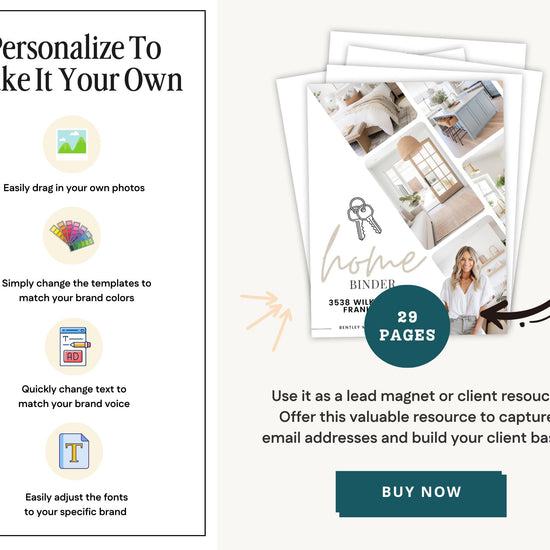 28 Page Closing Day Binder | Home Buyer Guide | Real Estate | Home Owner Packer | Realtor Marketing | New Home Owner Guide | Closing Gift