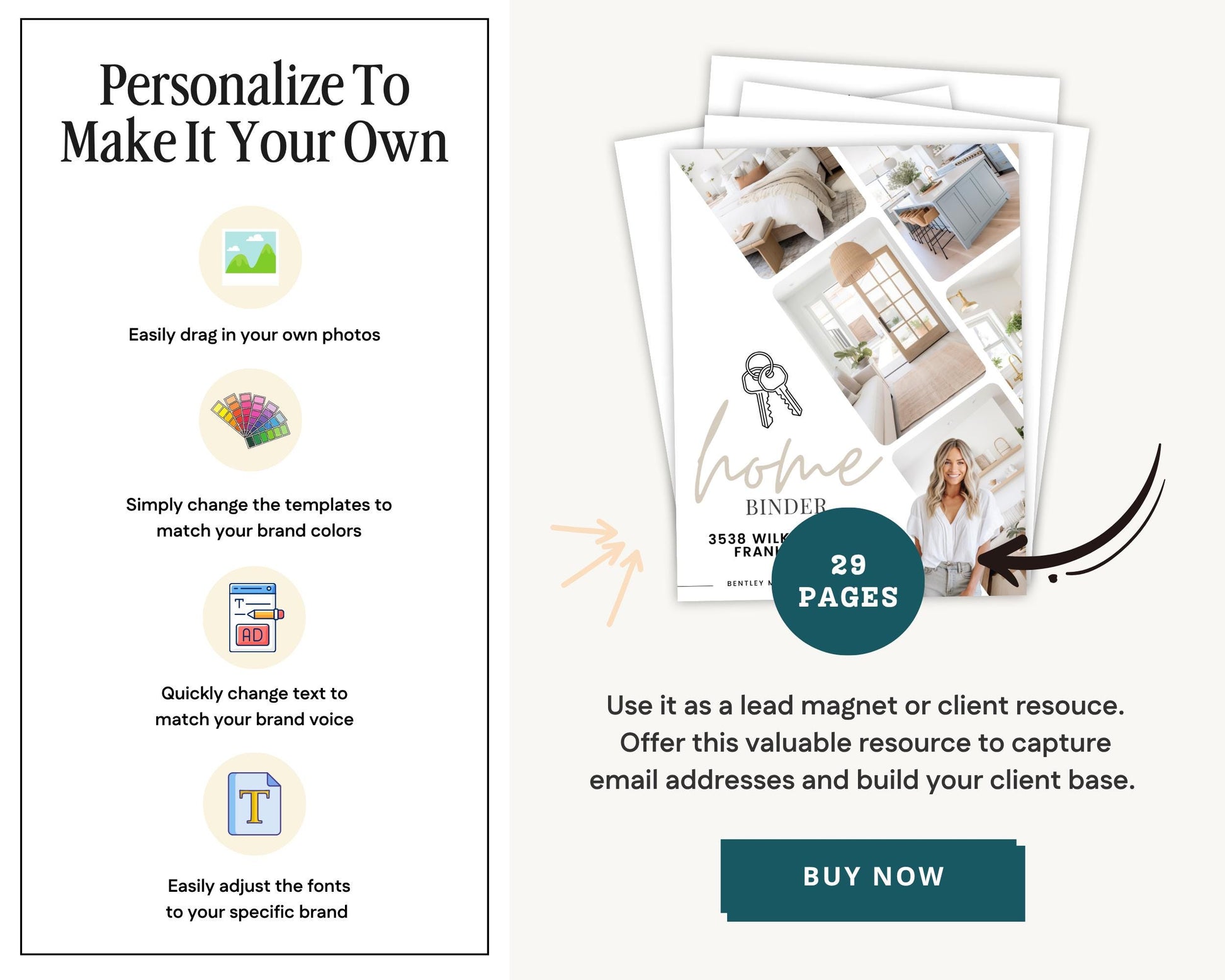 28 Page Closing Day Binder | Home Buyer Guide | Real Estate | Home Owner Packer | Realtor Marketing | New Home Owner Guide | Closing Gift