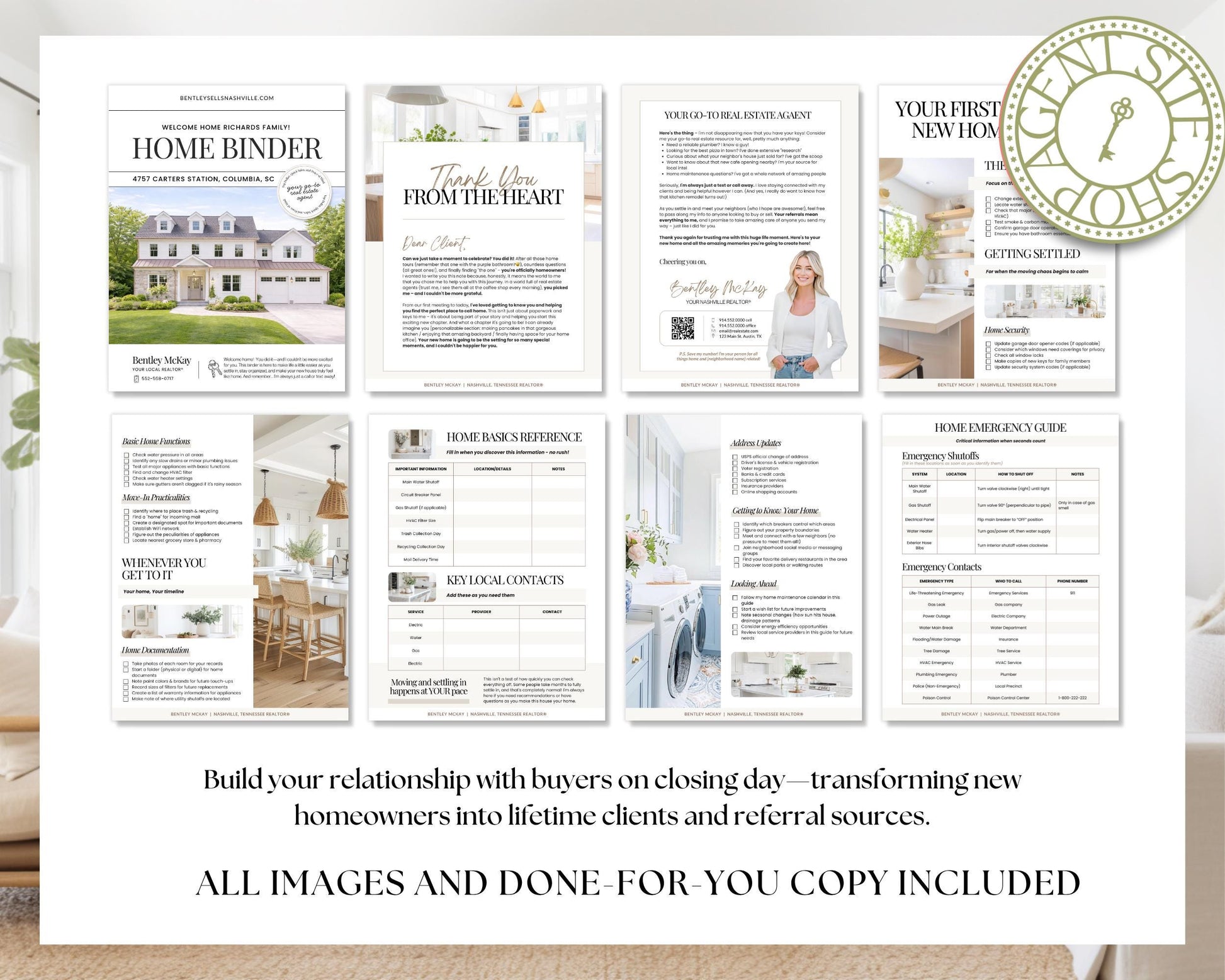28 Page Closing Day Binder | Home Buyer Guide | Real Estate | Home Owner Packer | Realtor Marketing | New Home Owner Guide | Closing Gift