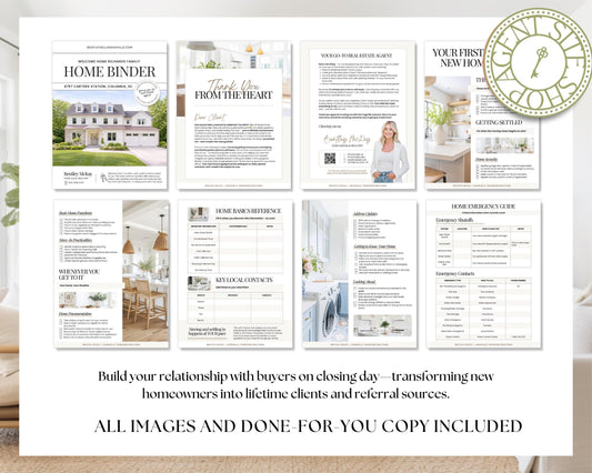 28 Page Closing Day Binder | Home Buyer Guide | Real Estate | Home Owner Packer | Realtor Marketing | New Home Owner Guide | Closing Gift