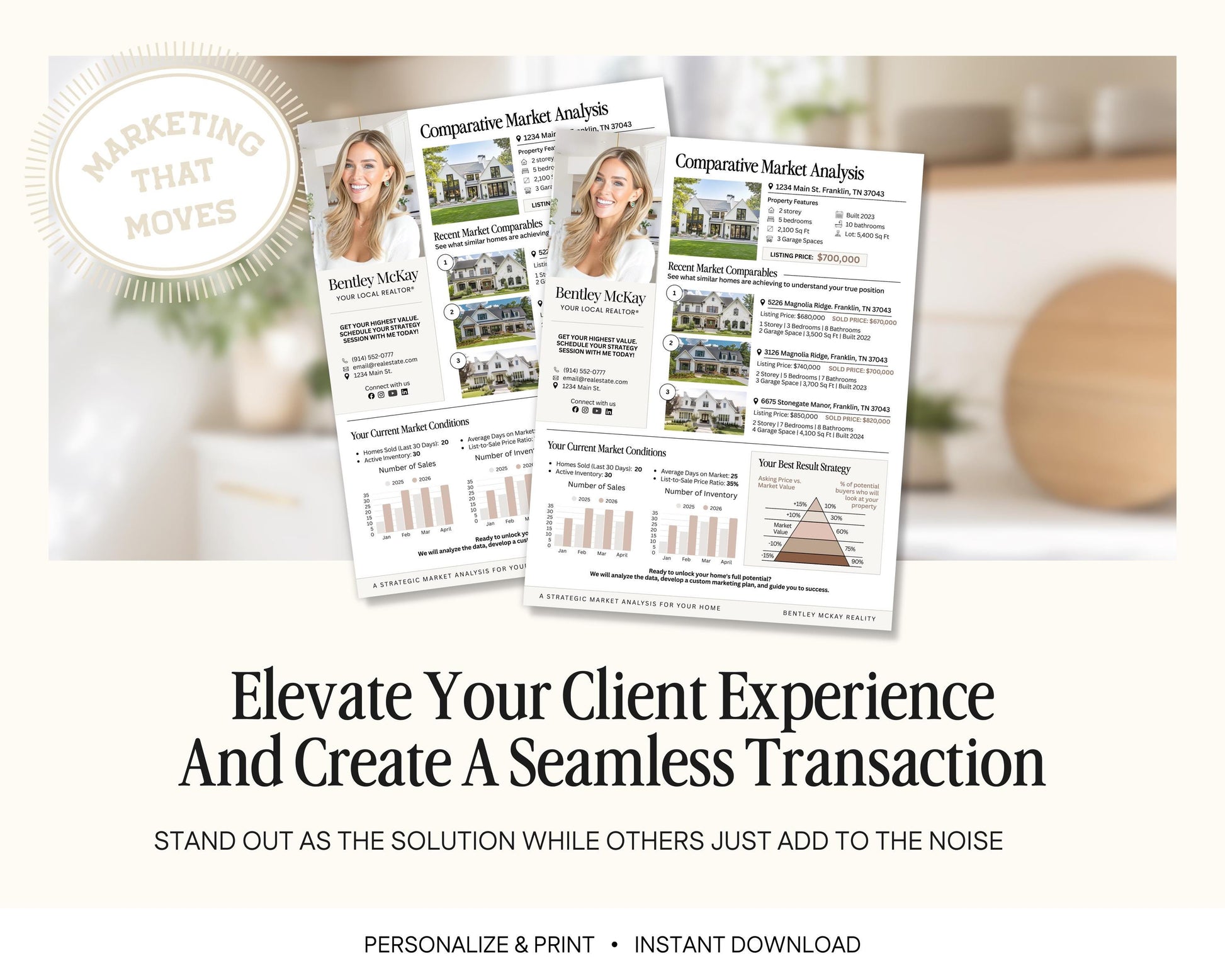 a flyer for a real estate agent