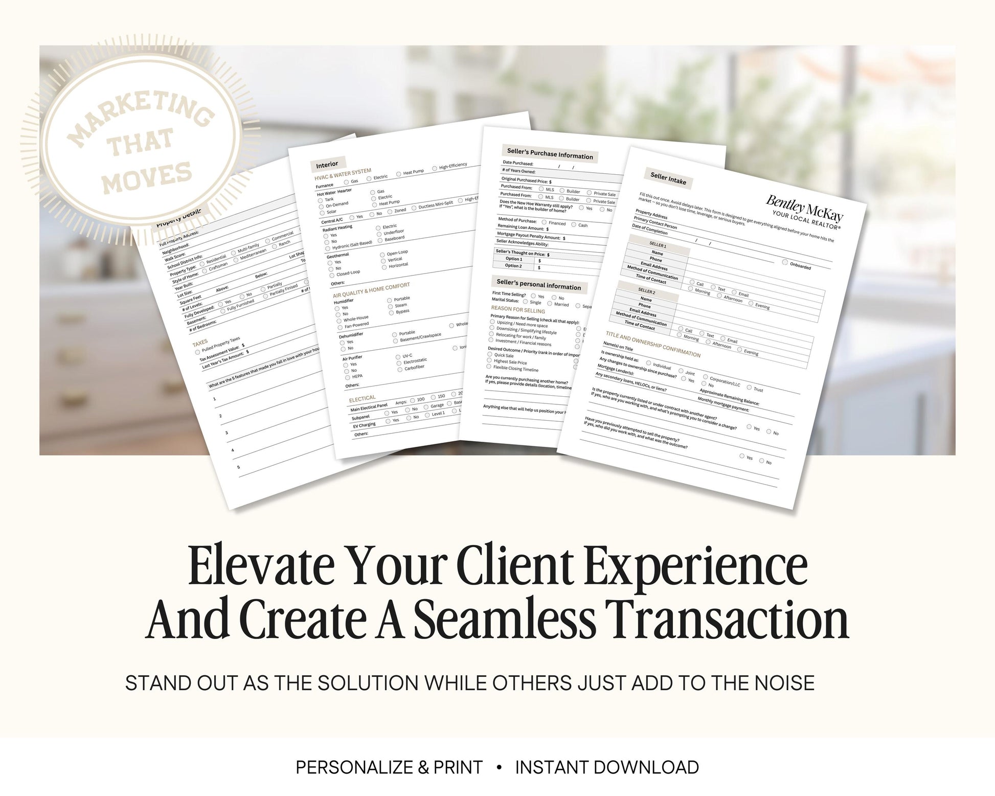 The image is an advertisement for a service that helps businesses create a seamless transaction by providing personalized information and solutions.