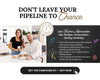 The image is a promotional advertisement featuring a man and a woman sitting at a table, smiling and enjoying their time together. The text on the advertisement encourages people to "Don't leave your pipeline to chance" and offers a "Campaign Kit" for starting conversations with parents and community members, strengthening relationships, and staying visible in the market.
