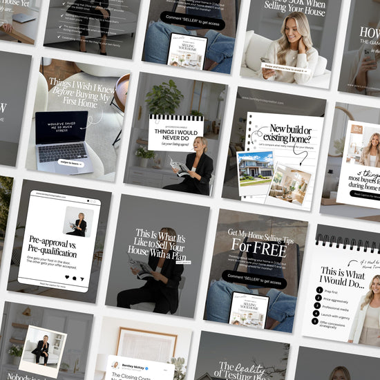 a collage of various real estate-related images, including photographs of houses, people, and other elements related to the real estate industry.
