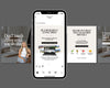 a smartphone displaying a social media post from an agent's website, accompanied by a collage of other images.
