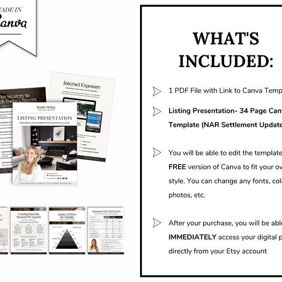 2026 Listing Presentation, NAR Settlement, Listing Consultation, Home Seller Guide, Luxury CMA, Real Estate Marketing (Canva Template)