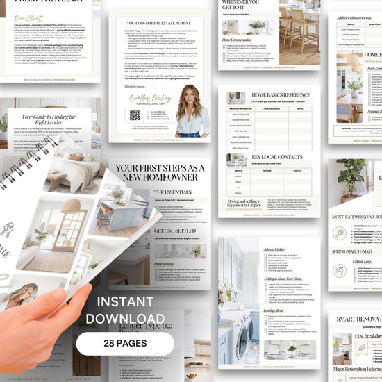 28 Page Closing Day Binder | Home Buyer Guide | Real Estate | Home Owner Packer | Realtor Marketing | New Home Owner Guide | Closing Gift